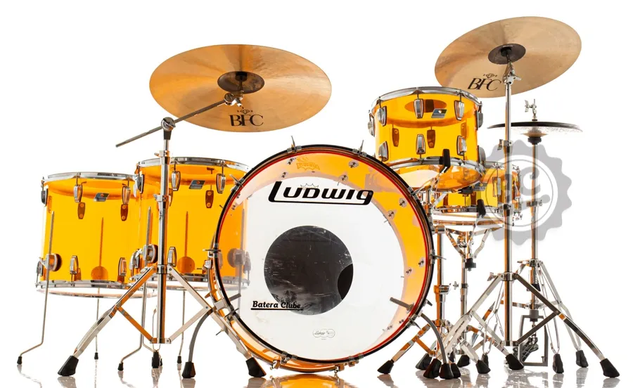 Bateria Ludwig Vistalite Zep Set Amber (Usada) John Bonham Bumbo 26", Tom 14", Surdos 16" e 18" Led Zeppelin