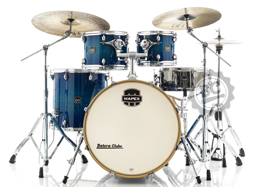 Bateria Mapex Armory Maple Birch Blue Wave Burst Fusion 20",10",12",14" com Ferragens AR628SV