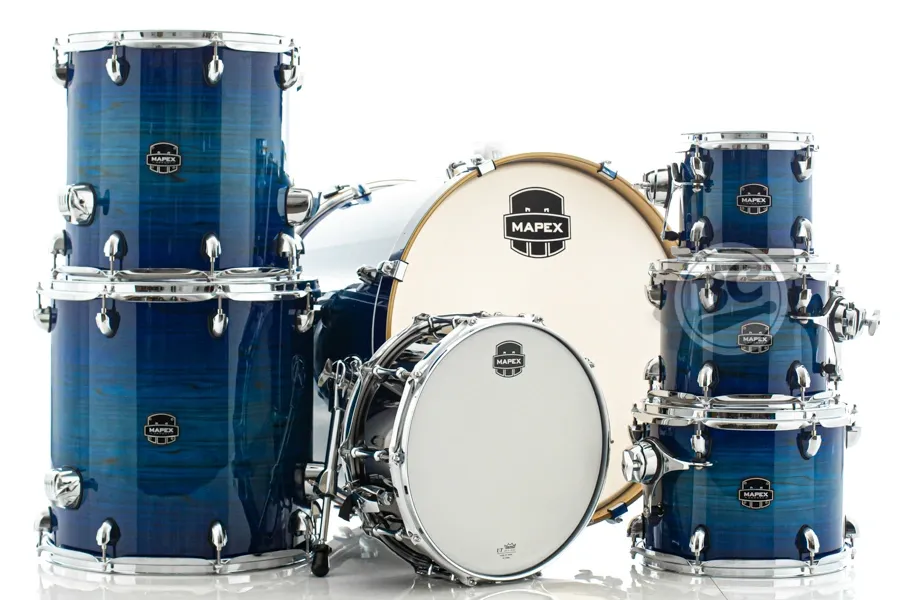Bateria Mapex Armory Maple Birch Blue Wave Burst 22",8",10",12",14",16" (Shell Pack) AR628SV