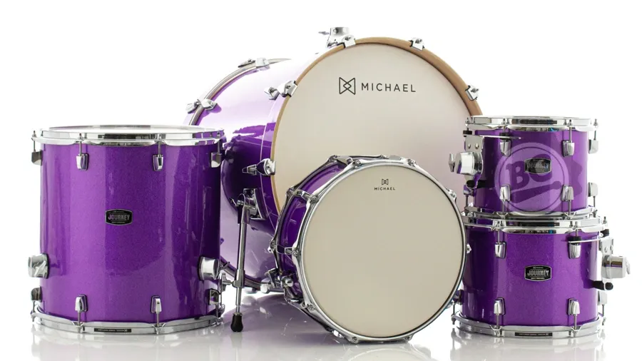 Bateria Michael Journey Sparkling Purple SPU Maple Birch 22",10",12",16", caixa 14x6.5" (Shell Pack)