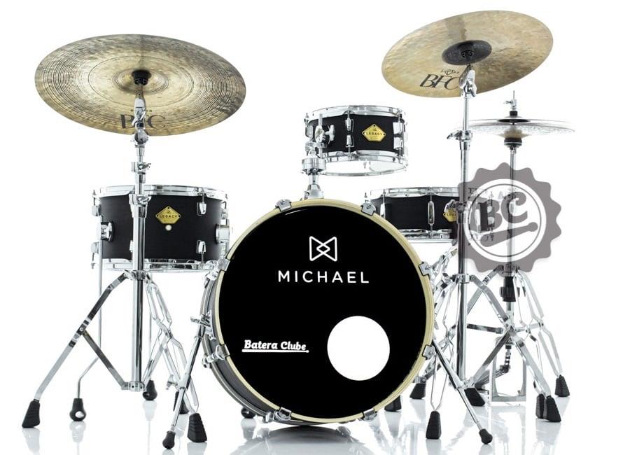Bateria Michael Legacy Slim Compacta Matte Black 20x8", tom 10", surdo 13" e caixa (Shell Pack)