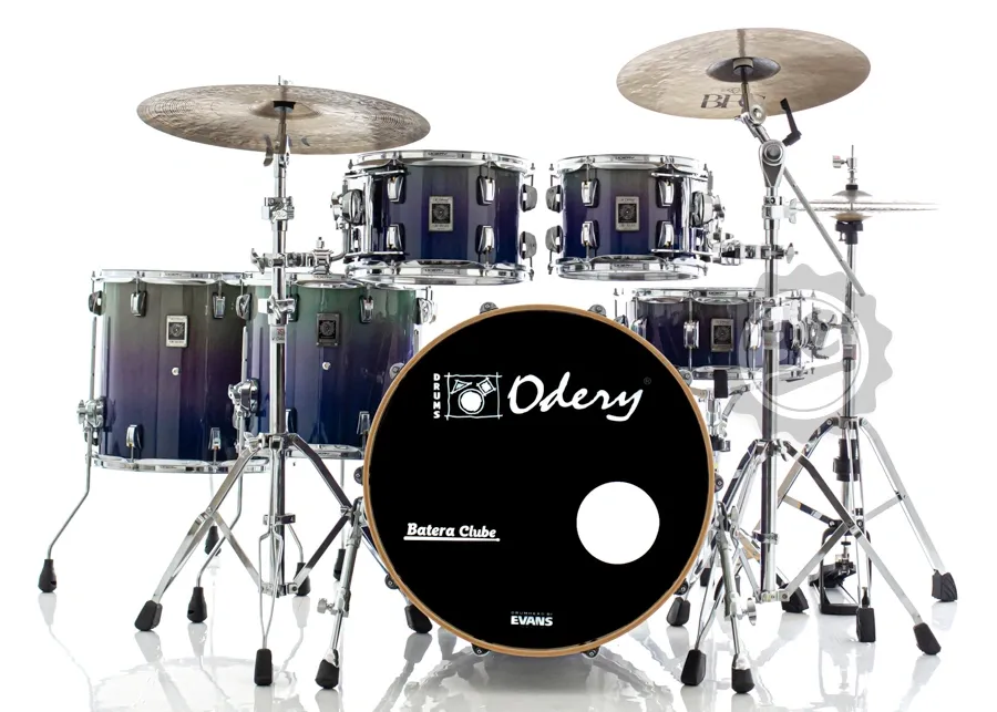 Bateria Odery New Eyedentity Lacewood Birch Super Blue Purple Fade 20",10",12",14",16" (Shell Pack)