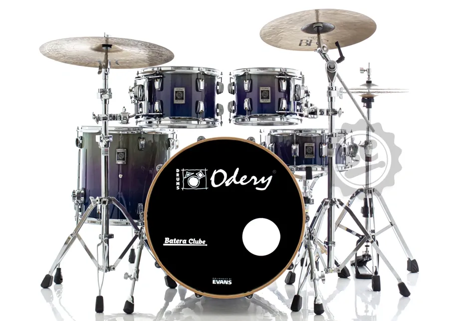 Bateria Odery New Eyedentity Lacewood Birch Super Blue Purple Fade 20",10",12",14" (Shell Pack)