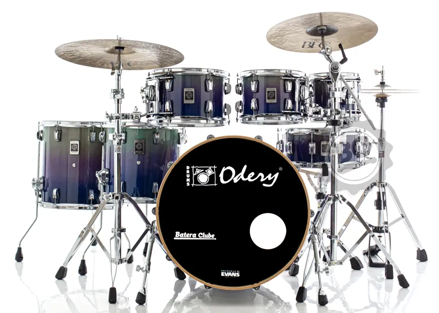 Bateria Odery New Eyedentity Lacewood Birch Super Blue Purple Fade 20",8",10",12",14",16" (Shell Pack)