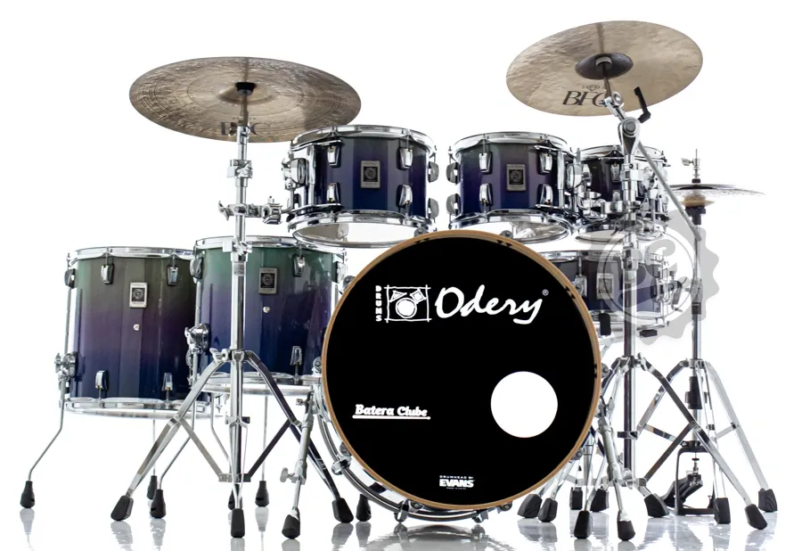 Bateria Odery New Eyedentity Lacewood Birch Super Blue Purple Fade 22",8",10",12",14",16" (Shell Pack)