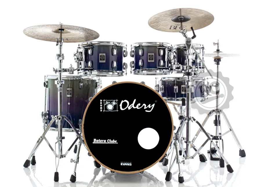Bateria Odery New Eyedentity Lacewood Birch Super Blue Purple Fade 20",8",10",12",14" (Shell Pack)