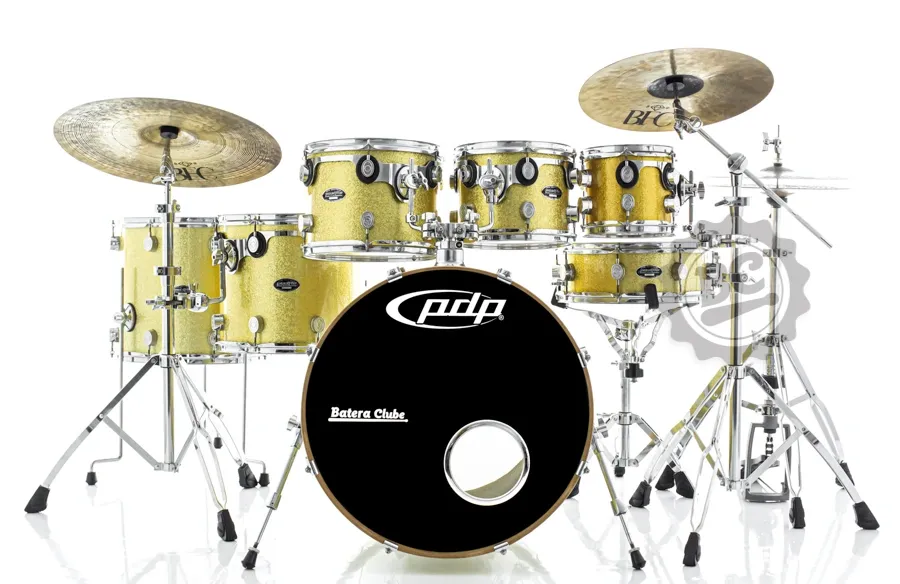 Bateria Pacific by DW CX Series Maple Gold Sparkle 22",8",10",12",14",16" e Caixa (Seminovo) Made in México