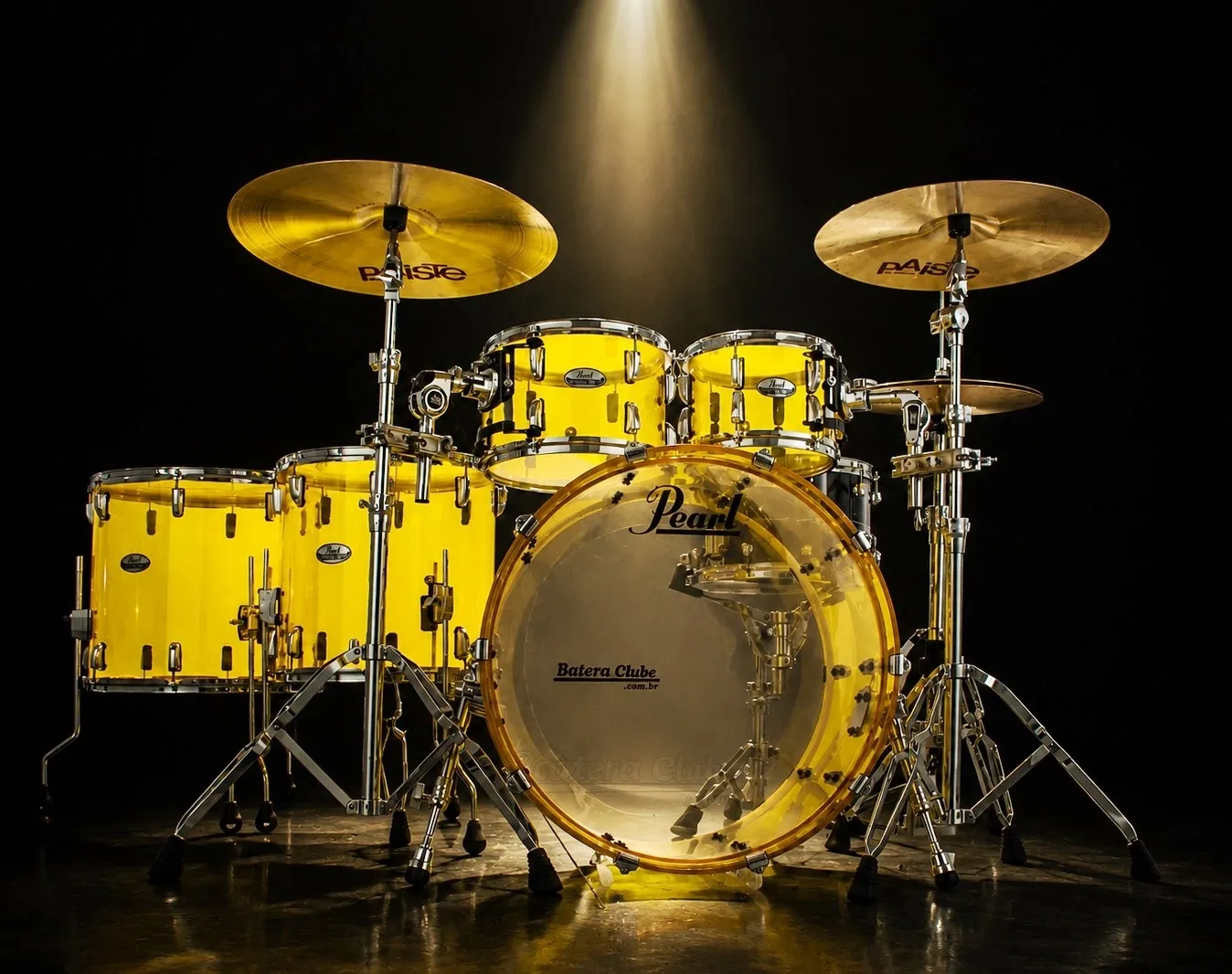 Bateria Pearl Crystal Beat Tangerine Glass Bumbo 24", Tons 10", 12" e Surdos 16" e 18" (Shell Pack)