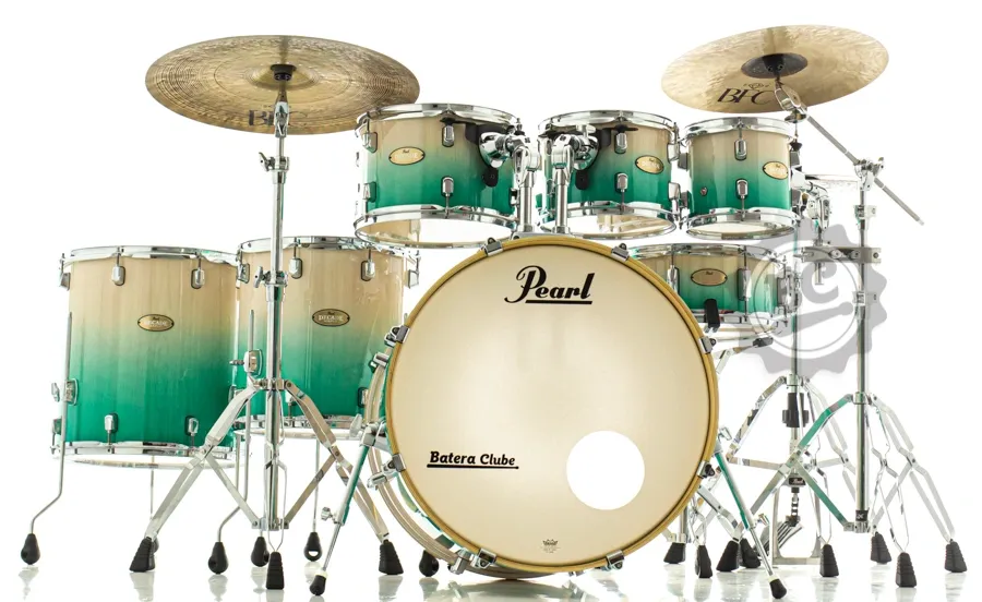 Bateria Pearl Decade Maple Artisan White Beach Pine 22",8",10",12",14",16" e Kit Ferragens HWP-830