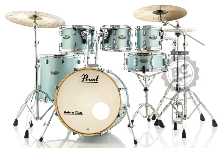 Bateria Pearl Decade Maple Blue Mirage 20",8",10",12",14", caixa e Kit Ferragens HWP-830