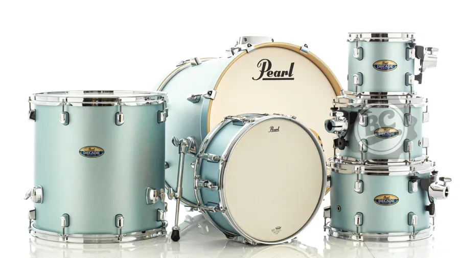 Bateria Pearl Decade Maple Blue Mirage 20",8",10",12",14" e Caixa 14x5.5" (Shell Pack)