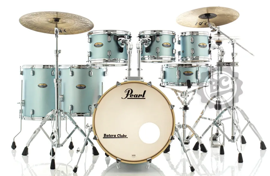 Bateria Pearl Decade Maple Blue Mirage 20",8",10",12",14",16", caixa e Kit Ferragens HWP-830