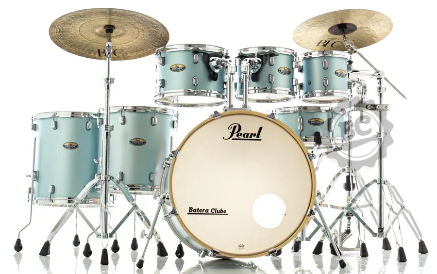 Bateria Pearl Decade Maple Blue Mirage 22",8",10",12",14",16", caixa e Kit Ferragens HWP-830