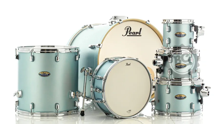 Bateria Pearl Decade Maple Blue Mirage 22",8",10",12",16" e Caixa 14x5.5" (Shell Pack)