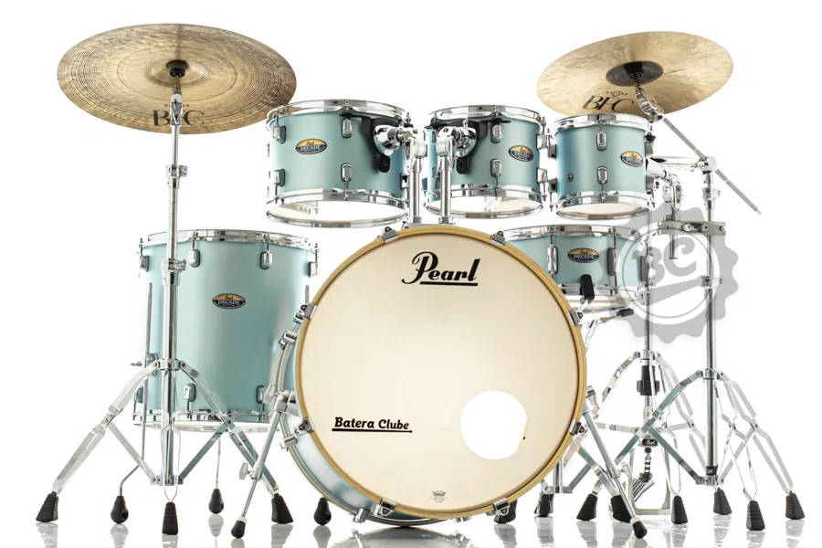 Bateria Pearl Decade Maple Blue Mirage 22",8",10",12",16", caixa e Kit Ferragens HWP-830