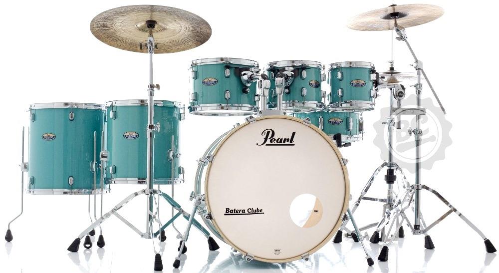 Bateria Pearl Decade Maple Ice Mint Lacquer 22",8",10",12",14",16" com Kit de Ferragens 830