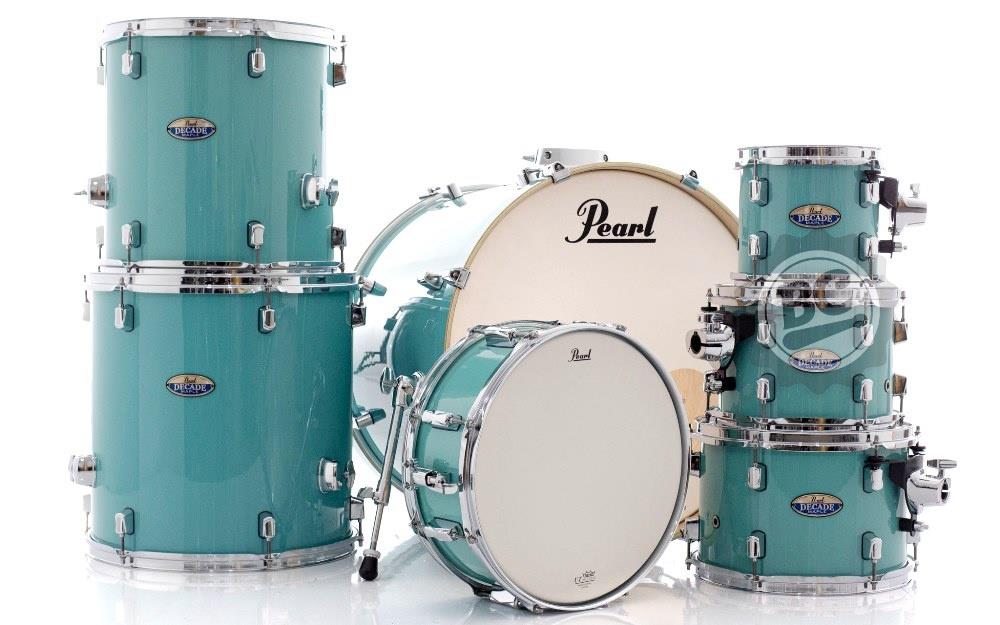Bateria Pearl Decade Maple Ice Mint Lacquer 22",8",10",12",14",16" e Caixa 14x5.5" (Shell Pack)