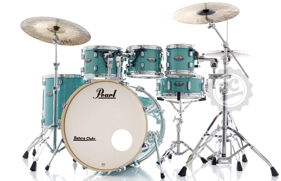 Bateria Pearl Decade Maple Ice Mint Lacquer 20",8",10",12",14" com Kit de Ferragens 830