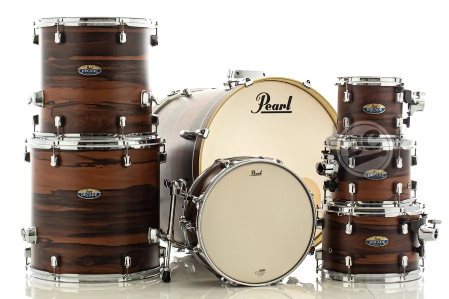 Bateria Pearl Decade Maple Limited Dark Walnut 22",8",10",12",14",16" e Caixa 14x5.5" (Shell Pack)