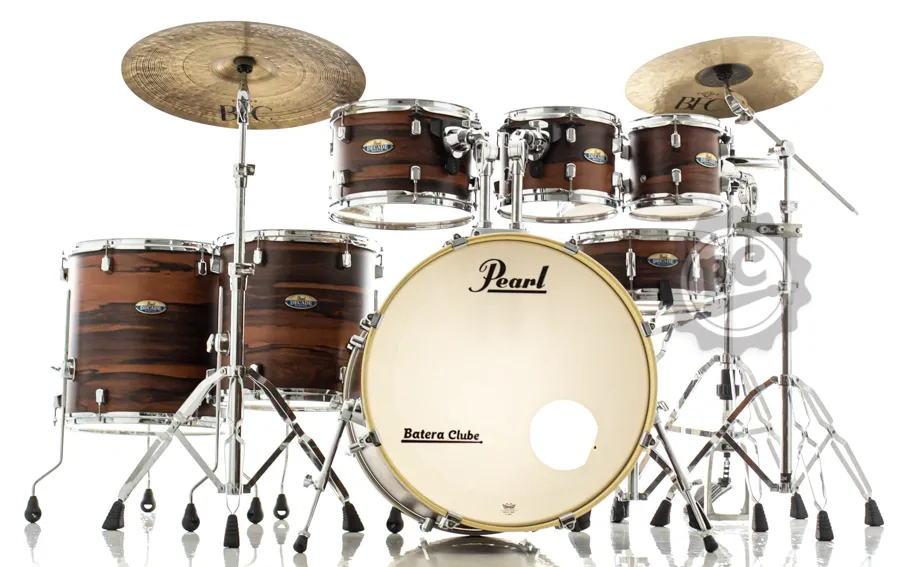 Bateria Pearl Decade Maple Limited Dark Walnut 22",8",10",12",14",16", caixa e Kit Ferragens HWP-830