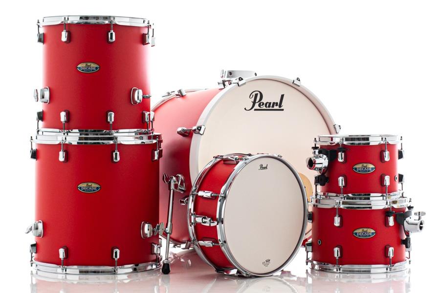 Bateria Pearl Decade Maple Matte Racing Red 20",10",12",14",16" e Caixa 14x5.5" (Shell Pack)