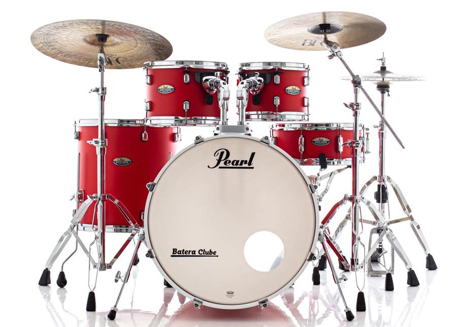 Bateria Pearl Decade Maple Matte Racing Red 20",10",12",14", caixa e Kit Ferragens HWP-830