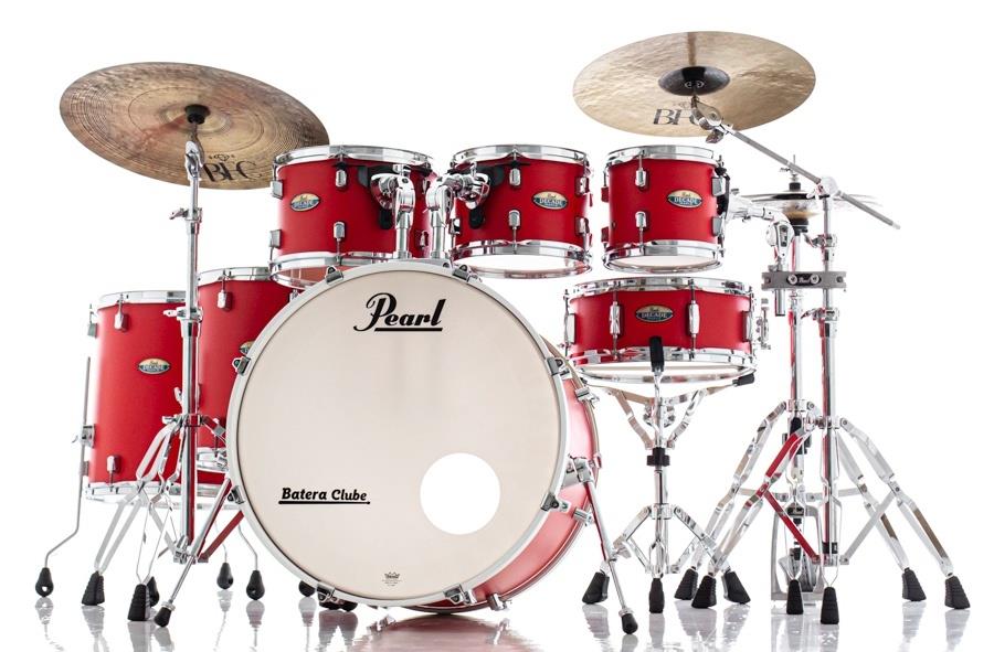 Bateria Pearl Decade Maple Matte Racing Red 20",8",10",12",14",16", caixa e Kit Ferragens HWP-830