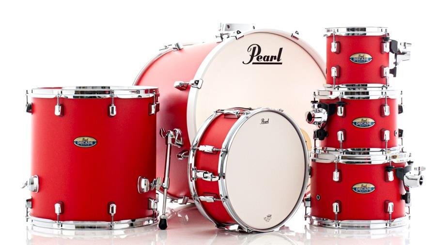 Bateria Pearl Decade Maple Matte Racing Red 20",8",10",12",14" e Caixa 14x5.5" (Shell Pack)