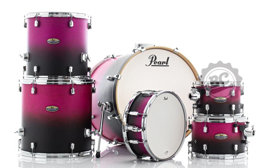 Bateria Pearl Decade Maple Raspberry Sunset 20",10",12",14",16" e Caixa 14x5.5" (Shell Pack)