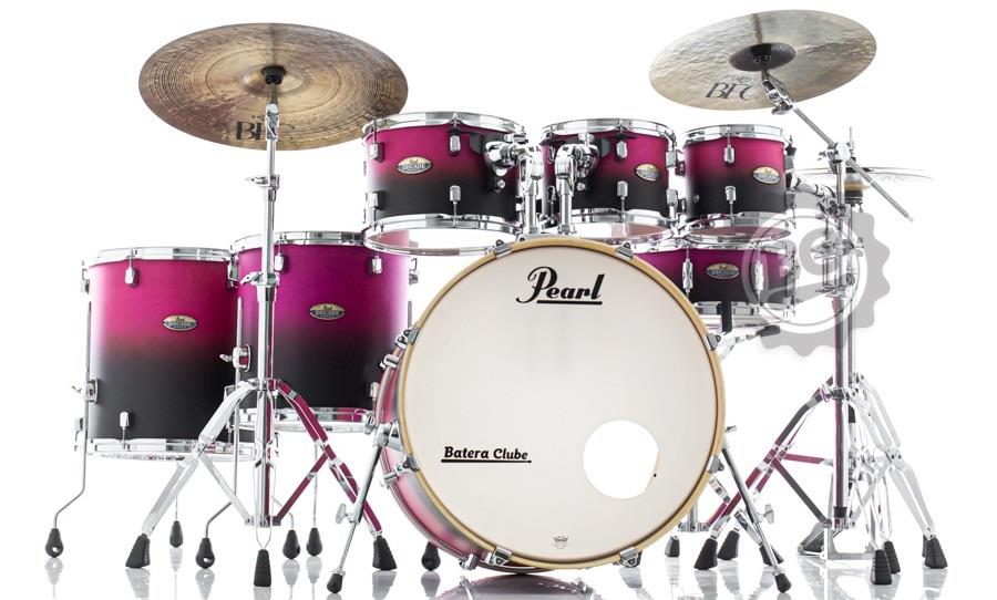 Bateria Pearl Decade Maple Raspberry Sunset 22",8",10",12",14",16" com Kit de Ferragens 830