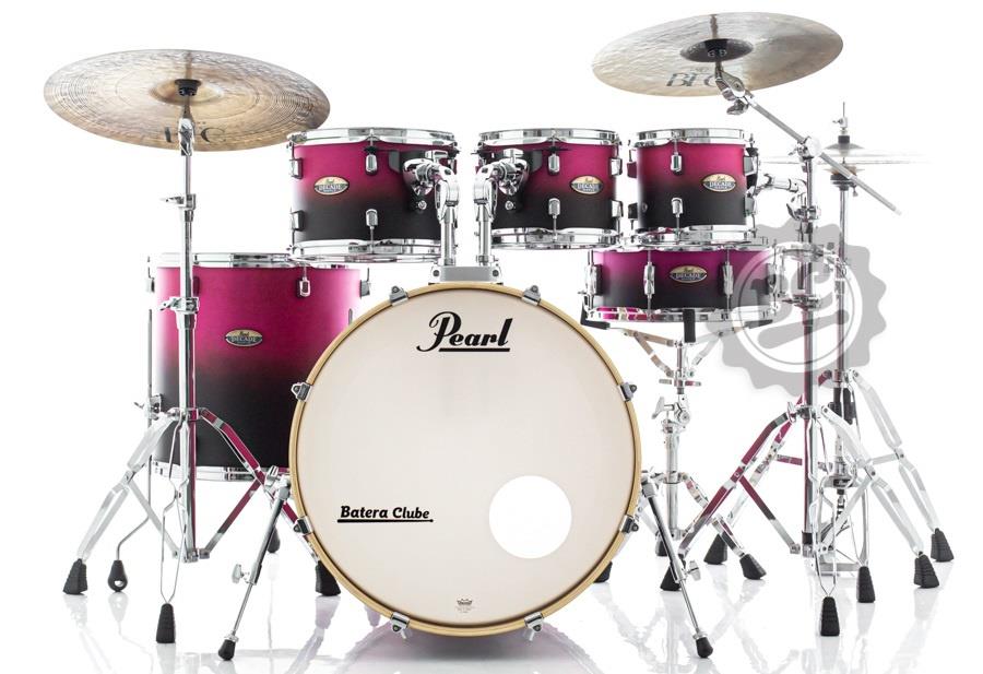 Bateria Pearl Decade Maple Raspberry Sunset 20",8",10",12",14" com Kit de Ferragens 830