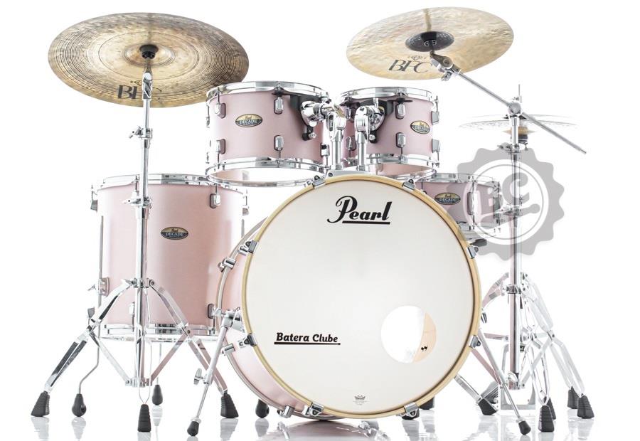 Bateria Pearl Decade Maple Rose Mirage 22",10",12",16" com Kit de Ferragens 830