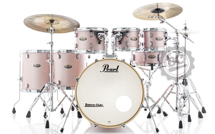 Bateria Pearl Decade Maple Rose Mirage 20",8",10",12",14",16" com Kit de Ferragens 830