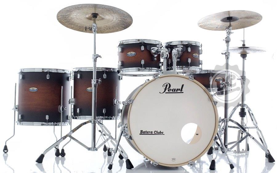 Bateria Pearl Decade Maple Satin Brown Burst 22",10",12",14",16" com Kit de Ferragens 830