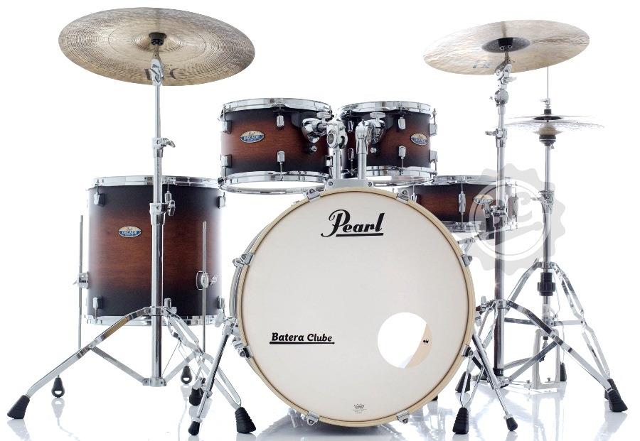 Bateria Pearl Decade Maple Satin Brown Burst 22",10",12",16" com Kit de Ferragens 830