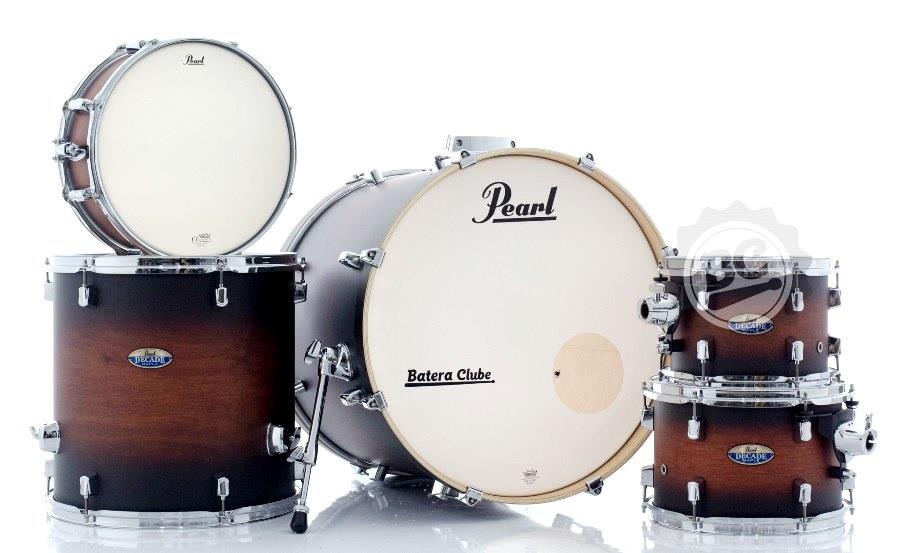 Bateria Pearl Decade Maple Satin Brown Burst 22",10",12",16" e Caixa 14x5.5" (Shell Pack)