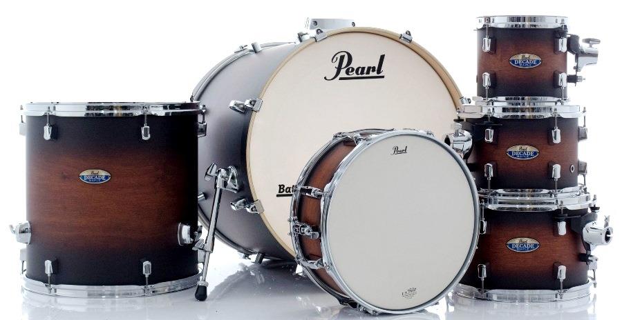 Bateria Pearl Decade Maple Satin Brown Burst 22",8",10",12",16" e Caixa 14x5.5" (Shell Pack)