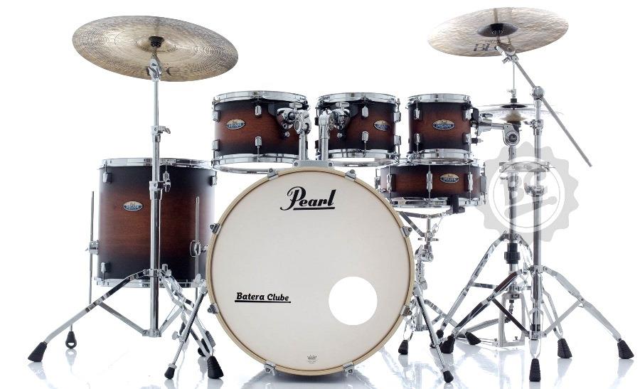 Bateria Pearl Decade Maple Satin Brown Burst 22",8",10",12",16" com Kit de Ferragens 830