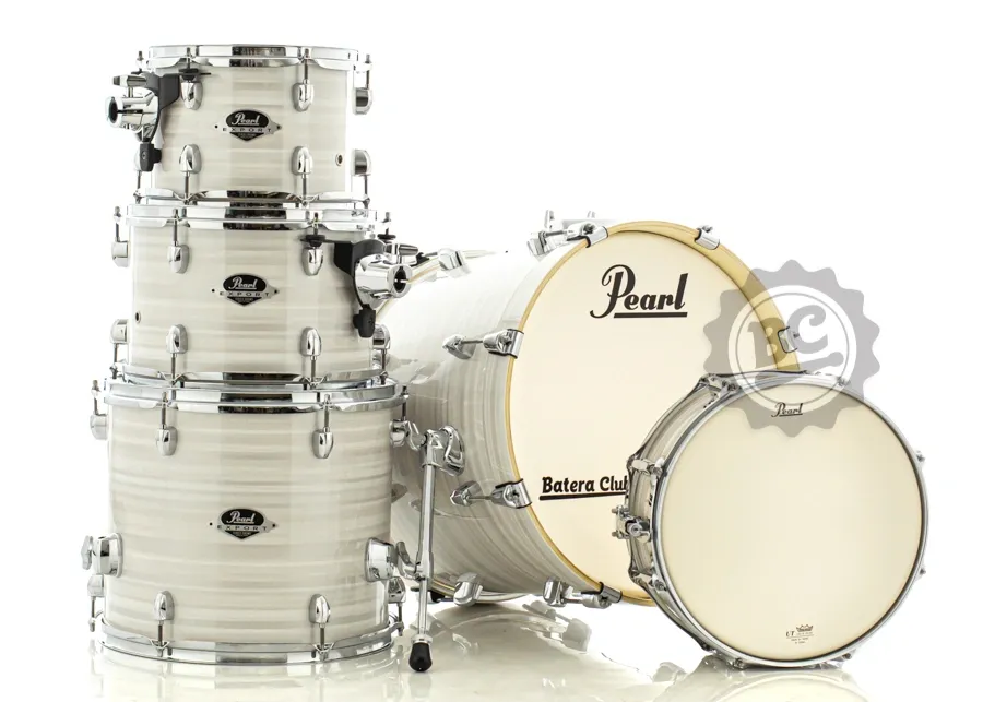 Bateria Pearl Export EXX Jazz Slipstream White com Bumbo 18",10",12",14" e 13x5" (Shell Pack)