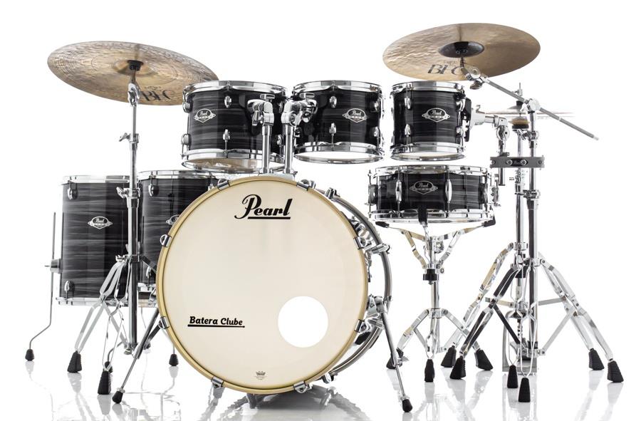 Bateria Pearl Export EXX Series Graphite Silver Twist 20",8",10",12",14",16", caixa e Kit Ferragens HWP-830