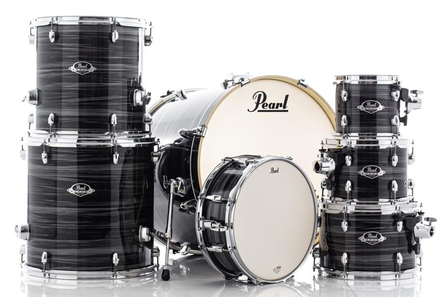Bateria Pearl Export EXX Series Graphite Silver Twist 20",8",10",12",14",16" (Shell Pack) Caixa 14x5,5"