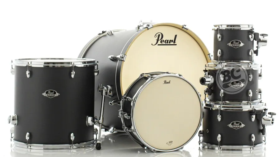 Bateria Pearl Export EXX Series Graphite Slate 22",8",10",12",16" (Shell Pack) com Caixa 14x5,5"