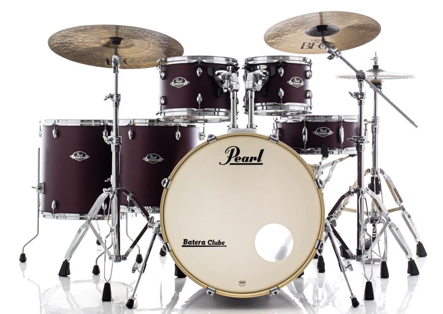 Bateria Pearl Export EXX Series Satin Scarlet 20",10",12",14",16", caixa e Kit Ferragens HWP-830