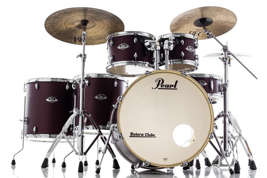 Bateria Pearl Export EXX Series Satin Scarlet 22",10",12",14",16", caixa e Kit Ferragens HWP-830