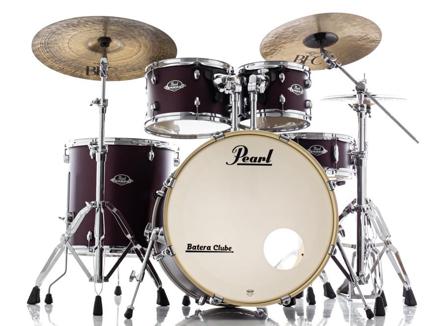 Bateria Pearl Export EXX Series Satin Scarlet 22",10",12",16", caixa e Kit Ferragens HWP-830