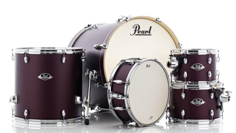 Bateria Pearl Export EXX Series Satin Scarlet 22",10",12",16" (Shell Pack) com Caixa 14x5,5"
