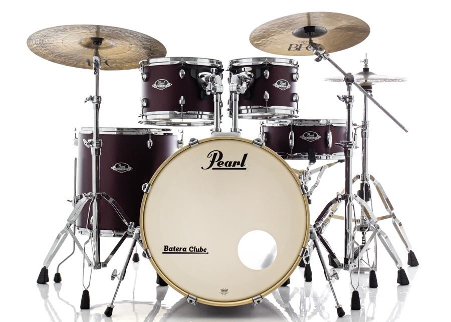 Bateria Pearl Export EXX Series Satin Scarlet 20",10",12",14" caixa e Kit Ferragens HWP-830