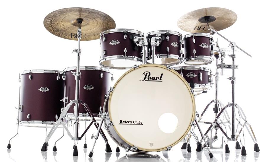 Bateria Pearl Export EXX Series Satin Scarlet 22",8",10",12",14",16", caixa e Kit Ferragens HWP-830
