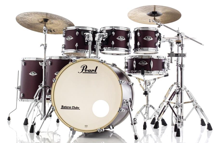 Bateria Pearl Export EXX Series Satin Scarlet 20",8",10",12",14",16", caixa e Kit Ferragens HWP-830