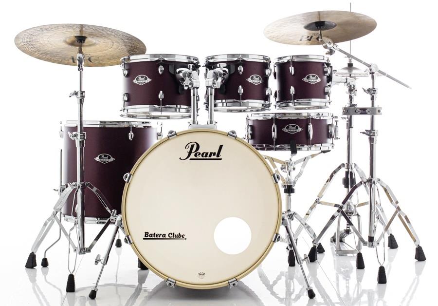 Bateria Pearl Export EXX Series Satin Scarlet 20",8",10",12",14", caixa e Kit Ferragens HWP-830
